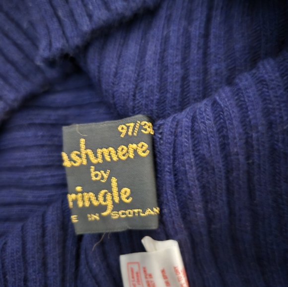 Cashmere by Pringle - Navy Mock Turtleneck Sweater - Vintage NWOT - Picture 4 of 8